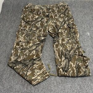 VTG Mossy Oak Camo Cargo Pants Ankle Tie Wide Leg USA Made 40 x 32 Y2K